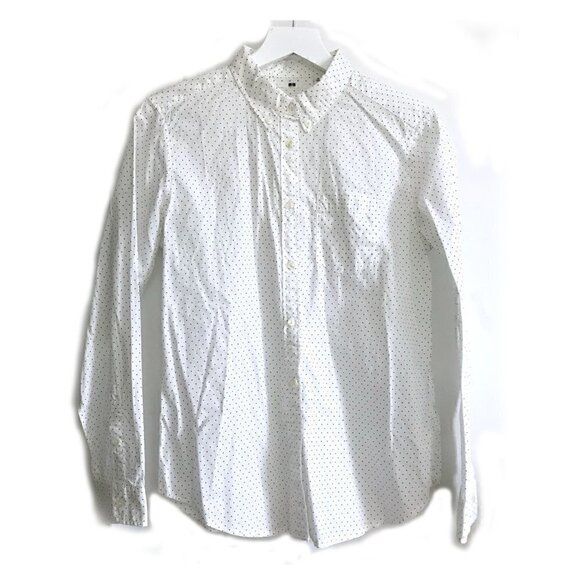 Uniqlo cotton button down shirt with small dot print, Size XL - Picture 1 of 8